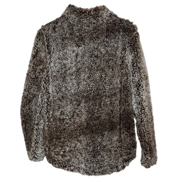 Simply Southern Faux Fur Sherpa Fleece 1/4 Zip Pullover Brown Size L - Picture 2 of 4